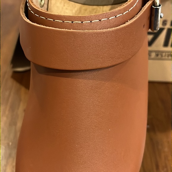 Mia Ebba Lug Leather Swedish Anatomisk Clogs Shoes Luggage Womens Size 7 Euro 37 - Picture 8 of 12